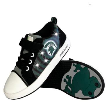 Imagem de Bobbi-Toads Tênis infantil Michigan State University Lighted com alça ajustável e mascote (bebê/criança pequena) verde e preto, Verde e preto, 21