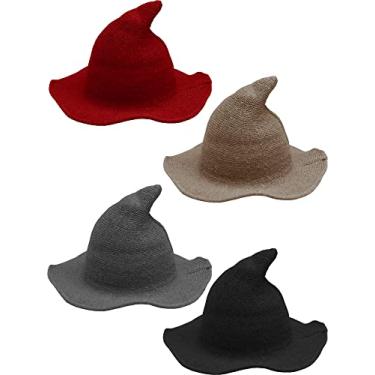 Imagem de Haconba 4 Pack Halloween Witch Hat for Halloween Party Decor Color set 2