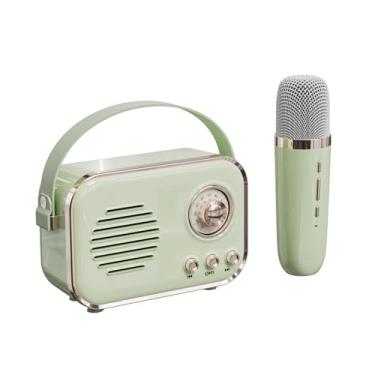 Imagem de Mini alto-falante retrô portátil sem fio Bluetooth alto-falante microfone karaokê ao ar livre tudo em um mini subwoofer HIFI pequeno alto-falante presente ornamento type5