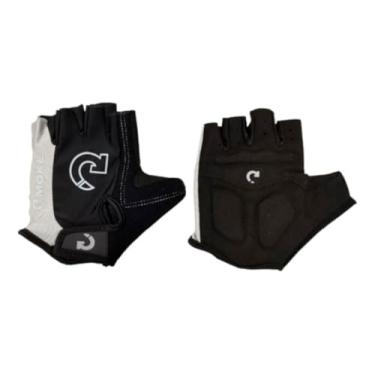 Imagem de Luva Meio Dedo Ciclista Academia Cross Fit Treino Proteção Mãos Com Enchimento Espuma Na palma Confort Leve Exercicios (Preto - Cinza, Grande)