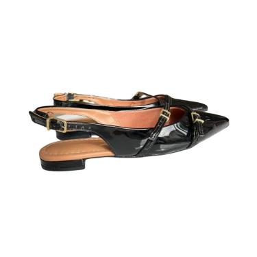 Imagem de Sapatilha Slingback Aberta Feminina Fivela Verniz Vizzano