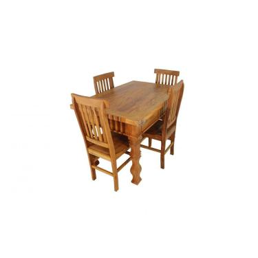 Imagem de Mesa Castilho 120x80cm com 4 cadeiras chipre - Peroba Rosa