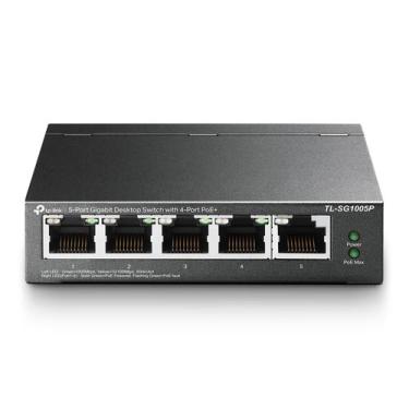 Imagem de Switch TP-LINK 5 Portas Gigabit (4 Portas Poe+) TL-SG1005P