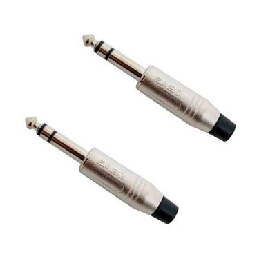 Imagem de Kit 2 conector plug santo angelo p10 estereo niquelado sa2x