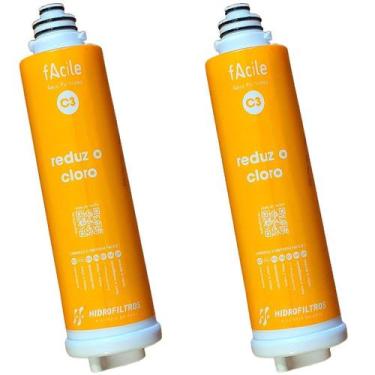 Imagem de Kit 2 Refil Filtro Facile C3 Purificador Agua Hidrofiltros