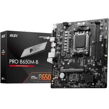 Imagem de MSI Placa-mãe Pro B650M-B AM5 mATX AMD, chipset AMD B650, 2 compartimentos DDR5, memória máxima de 96 GB, 1 slot M.2, 1 PCI-E x16, 4 SATA 6G, Realtek RTL8125BG LAN, saída HDMI e VGA - Preto