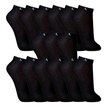 Imagem de Kit 15 Pares Meia Lupo Soquete Masculina Sport, Preto, G