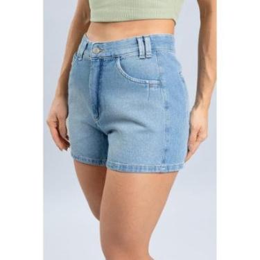 Imagem de Shorts Jeans Curto Mom Cintura Alta Feminino Dialogo-Feminino