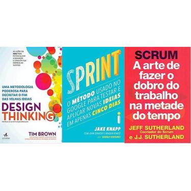 Imagem de KIT 3 LIVROS + Design Thinking + Sprint + SCRUM a arte de fazer o dobr