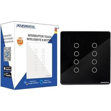 Imagem de Interruptor inteligente 8 botoes wifi preto ws-us8-b - NOVA DIGITAL