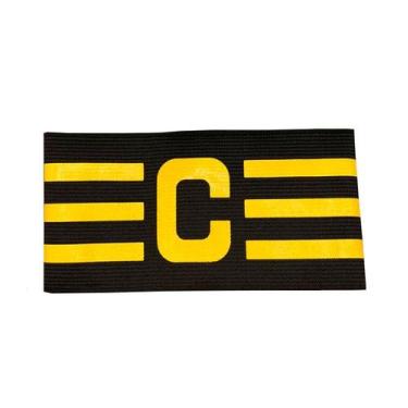 Imagem de Faixa de Capitão Braçadeira de Futebol Preta e Amarela Estilo Boleiro
