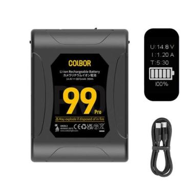 Imagem de Bateria Mini V-mount Colbor Power 99 Pro Com Visor 6875mah 14.4v - Gre