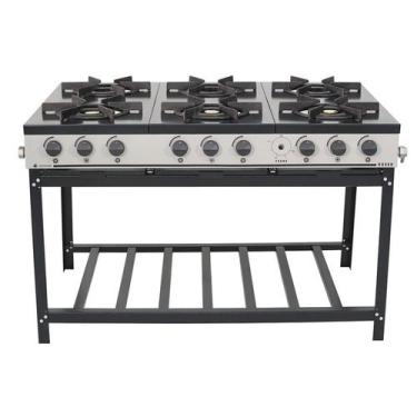 Imagem de Fogão Industrial Gás Baixa Pressão Bravo 6 Bocas Br6b Venâncio - VENAN