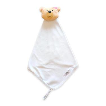 Imagem de Naninha Ursinha Laço Rosa - Mellane Baby, Branco