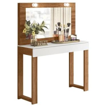 Imagem de Penteadeira Camarim Rill 110 cm Cinamomo Mell Branco MBL - Mobler, Cin