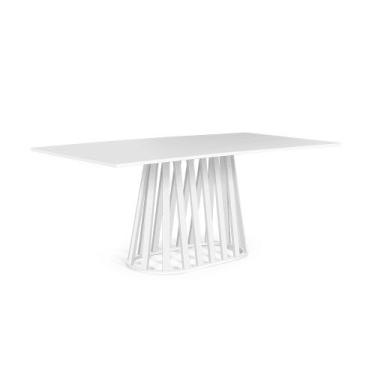 Imagem de Mesa de Jantar Retangular 6 Lugares 160x90cm Gabi Branca - Straub Web