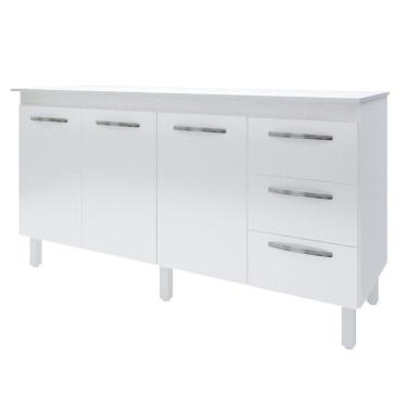 Imagem de Balcão Com Tampo Diana 150 Cm Branco Moblis