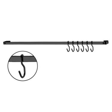 Imagem de Suporte Utensilios Barra Piatina 30 Cm C/ 6 Ganchos - Future Industria