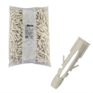 Imagem de 1000 Bucha 6mm Tijolo Bloco Parede Oca C/ Aba Sem Parafuso - Sfor