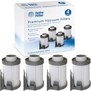Imagem de Fette Filter - Filtro de vácuo compatível com os modelos Eureka DCF10, DCF-10, DCF14, DCF-14, série Optima 430 e Optima Pet Lover, compare com a peça # 62396-2, 62396, 62731. Pacote com 4