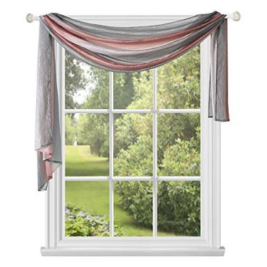 Imagem de Achim Home Furnishings, Cachecol de cortina de janela Blush Ombre, 127 cm x 365 cm