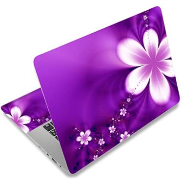Imagem de Flores roxas 11.6 13 13.3 14 15 39.6 cm Netbook Laptop Skin Sticker Capa protetora reutilizável para laptop Notebook FY-NEK-13