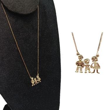 Imagem de Colar Família Cravejado com Zircônia Folheado Ouro 18k r.06 - Lomany C