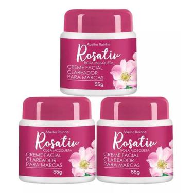 Imagem de Kit 3 Creme Facial Clareador de Marcas Rosa Mosqueta Rosativ 55g -Abel