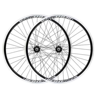 Imagem de Par Roda Aro 26 Flay Freio a Disco e V-Brake 36F Cubo Rosca