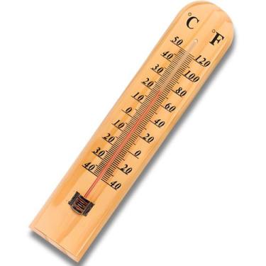 Imagem de Termômetro De Madeira 19,5cm Para Ambiente Interno Externo - Western