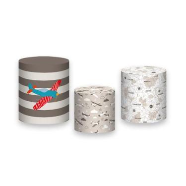 Imagem de Trio de Capas de Cilindro - Aviador Aviãozinho Clipart 001 - Via Cores