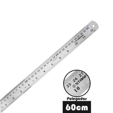 Imagem de Régua de Aço Inox 60cm 24 Pol Profissional Starfer Projeto