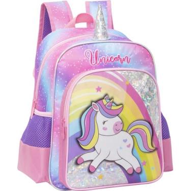 Imagem de Mochila De Costas Infantil Unicórnio Yepp 13'" MIF5339-13, Rosa Claro