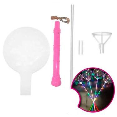 Imagem de Kit Bubble Rosa com Led Colorido - 18'' - 1 unidade - Rizzo - DECIOS B