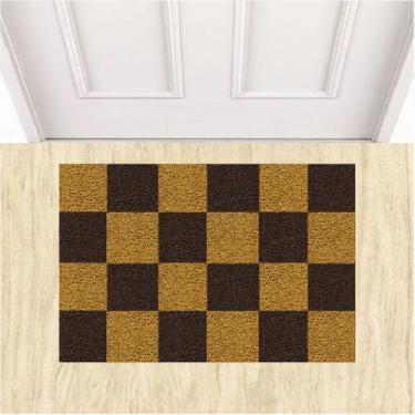 Imagem de Tapete Capacho Vinil Tabuleiro de Xadrez Decorativo 60X40cm. - ZAP TAP