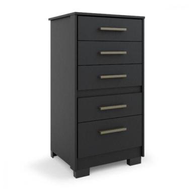 Imagem de Cômoda Gaveteiro Primacy 5 Gavetas Preto Fosco Batrol Preto - BATROL M
