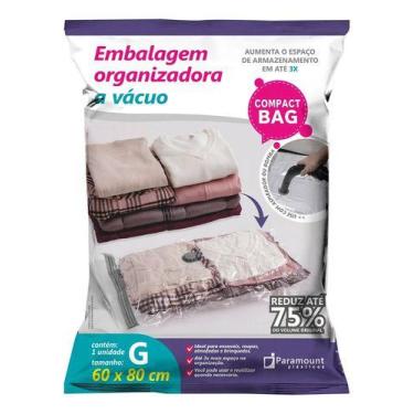Imagem de Saco Vácuo Organizador Roupas Cobertores Edredon 60 X 80 Cm - Paramoun