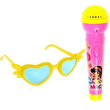 Imagem de Microfone infantil com óculos de coração Meu Microfone Pop Star - ZEIN