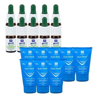 Imagem de Kit 10 Micotin 10ml Antifúngico + 8 Creme Nutri Derm 100gr - RHR Cosmé