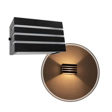 Imagem de Arandela Frisada luminária preta para muro parede externa G9 ST548 - S