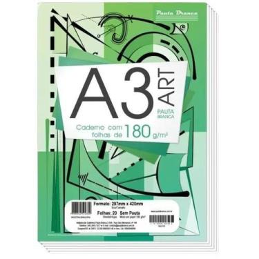 Imagem de Bloco Técnico Sem Margem Desenho A3 20 Fls Branco 180g/m2 - Pauta Bran