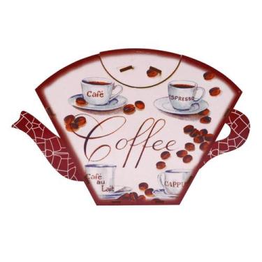 Imagem de Porta Filtro Coador Café Descartável Modelo Coffe 31x19 Mdf Madeira - 