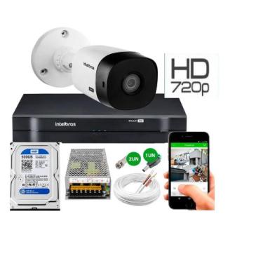 Imagem de Kit Camera Externa Bullet vhc 1120b Hd 720p Dvr Intelbras C/Hd 500GB