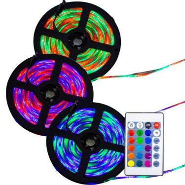 Imagem de Kit Fita Led Rgb 5M 3528 Ip65 C Fonte Controladora Controle