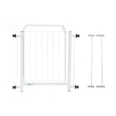 Imagem de Portão Grade Proteção Pet 79,5 A 90 Cm Criança Cães - Netshop, Branco