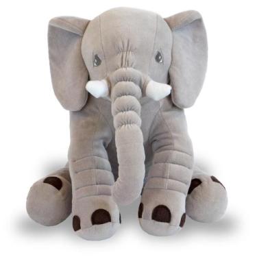 Imagem de Elefante Soninho de Pelúcia 45cm Anti-alérgico - Toybrink, Cinza