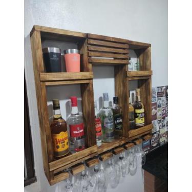 Imagem de Bar Adega de Parede 80X70 - BA8070 - Estilo Rustico Sapiranga