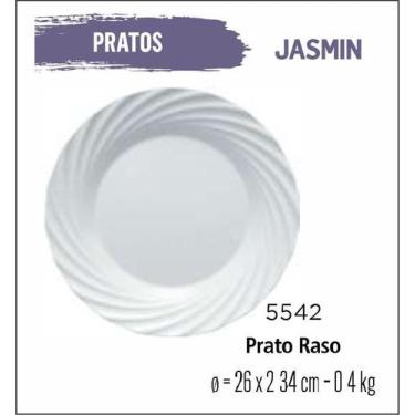 Imagem de Jogo 12 Pratos Jasmin Raso Jantar - Almoço - 25Cm Branco - Duralex