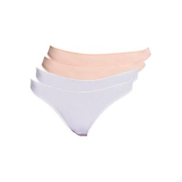 Imagem de Kit com 4 Calcinhas Fio Dental Hope 37840 Colorido, Branco, M