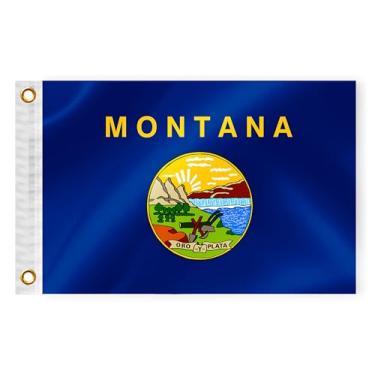 Imagem de Bandeira náutica Montana State Boat 30,5 x 45,7 cm dupla face 3 camadas MT bandeira marinha nylon pequeno iate vela pontão barco ATV bicicleta caminhão Jeep motocicleta bandeira latão ilhós